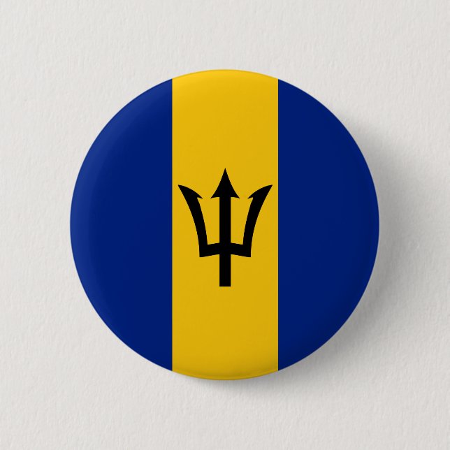 Barbados  Flag 6 Cm Round Badge (Front)