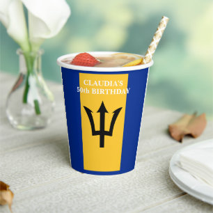 Barbados Flag Barbadian Birthday Party Paper Cups
