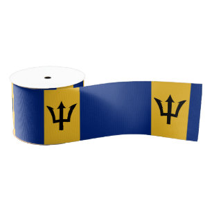 Barbados Flag & Barbados travel, holiday/sports Grosgrain Ribbon