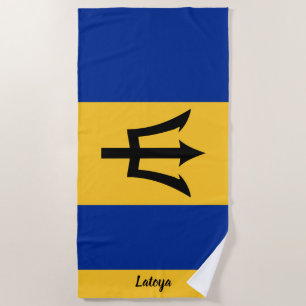 Barbados Flag Beach Towel
