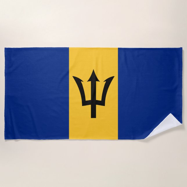 Barbados Flag Beach Towel (Front)