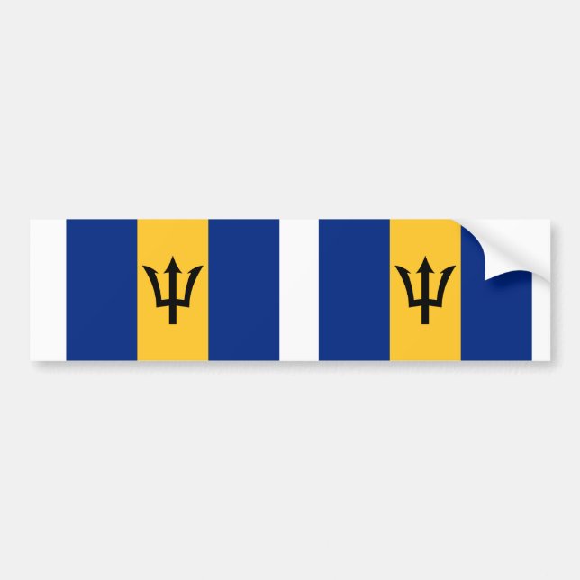 Barbados flag bumper sticker (Front)