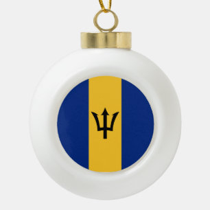Barbados Flag Ceramic Ball Christmas Ornament
