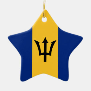 Barbados Flag Ceramic Tree Decoration
