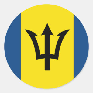 Barbados Flag Classic Round Sticker