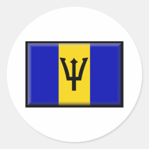 Barbados Flag Classic Round Sticker
