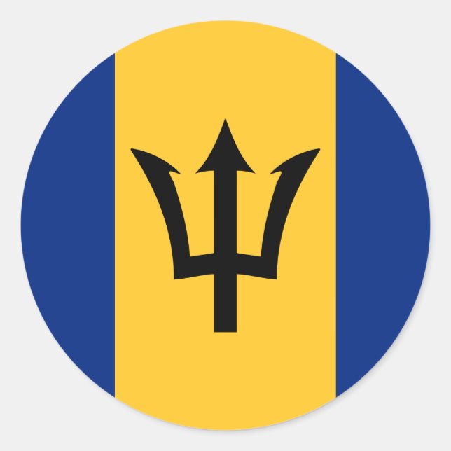Barbados Flag Classic Round Sticker (Front)