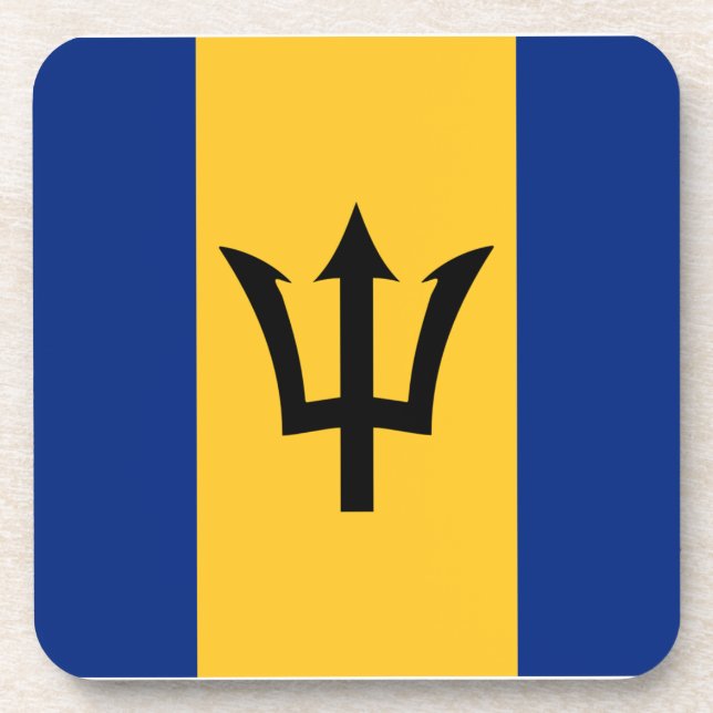 Barbados Flag Coaster (Front)