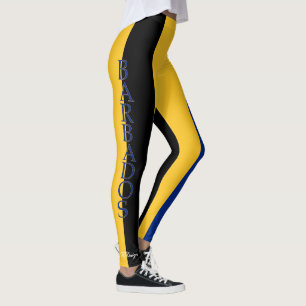 Barbados flag colours Leggings