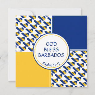 BARBADOS FLAG Custom Birthday Greeting Holiday Card