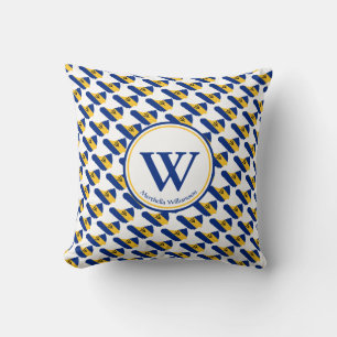 BARBADOS Flag Custom Monogram Bajan Cushion