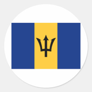 Barbados Flag Design Classic Round Sticker
