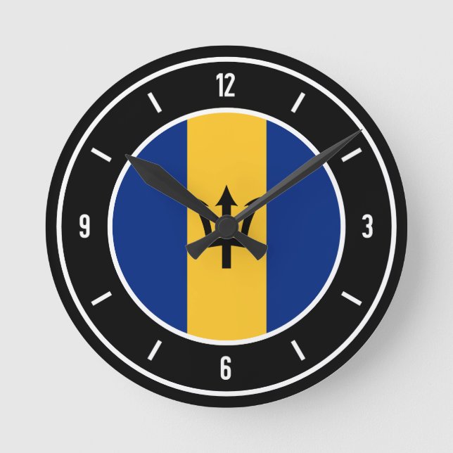 Barbados Flag Elegant Round Clock (Front)
