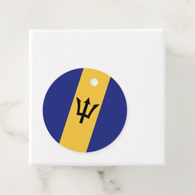 Barbados flag favour tags (In Situ)