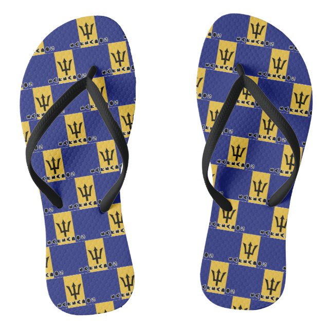 Barbados Flag  Flip Flops (Footbed)