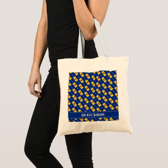 BARBADOS FLAG God Bless Personalised Carnival Tote Bag (Front (Product))
