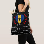 Barbados Flag & Heart Barbados Flag fashion /sport Tote Bag<br><div class="desc">Shopping Bag/Tote : Barbados & Heart,  Barbados flag - love my country,  national patriots,  travel,  holiday,  fashion /sports fans</div>