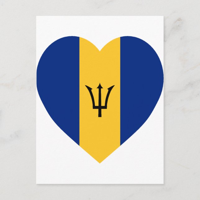 Barbados Flag Heart Postcard (Front)