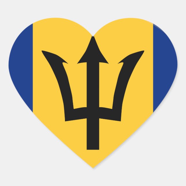 Barbados  Flag    Heart Sticker (Front)