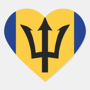 Barbados Flag Heart Sticker