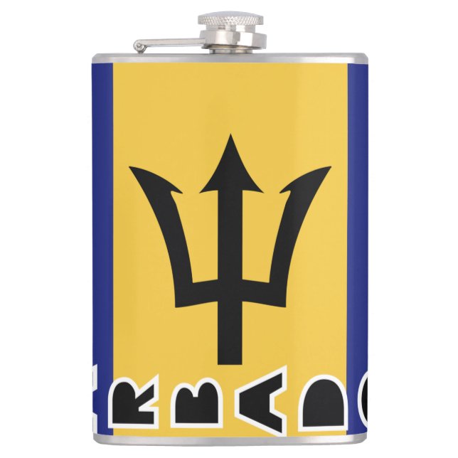 Barbados Flag  Hip Flask (Front)