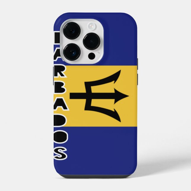 Barbados Flag  iPhone 14 Pro Case (Back)