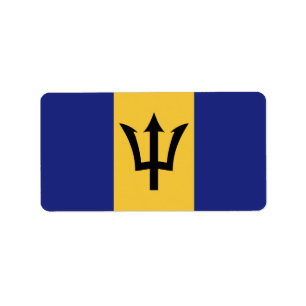 Barbados flag label