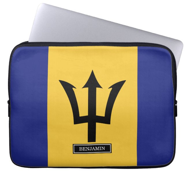 Barbados Flag Laptop Sleeve (Front)