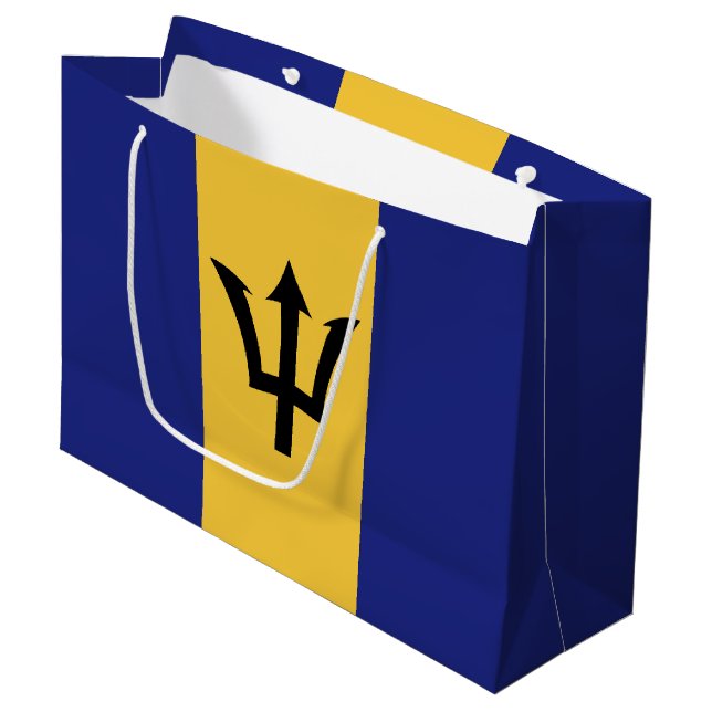 Barbados flag large gift bag (Front Angled)