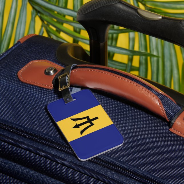 Barbados flag luggage tag (Front Insitu 1)