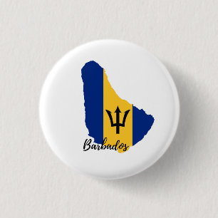 Barbados Flag Map 3 Cm Round Badge