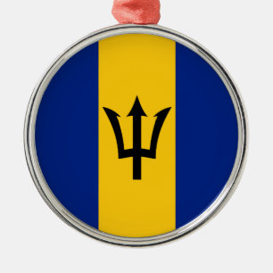 Barbados Flag Metal Tree Decoration