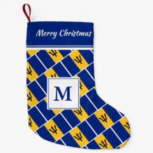 BARBADOS Flag Monogram Small Christmas Stocking