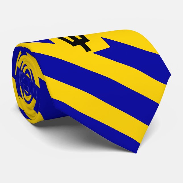Barbados Flag  Neck Tie (Rolled)