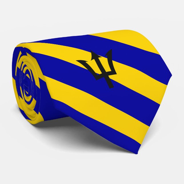 Barbados Flag  Neck Tie (Rolled)