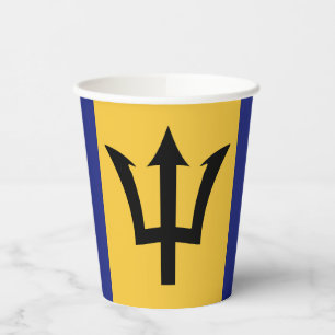 Barbados flag paper cups