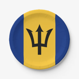Barbados Flag Paper Plate