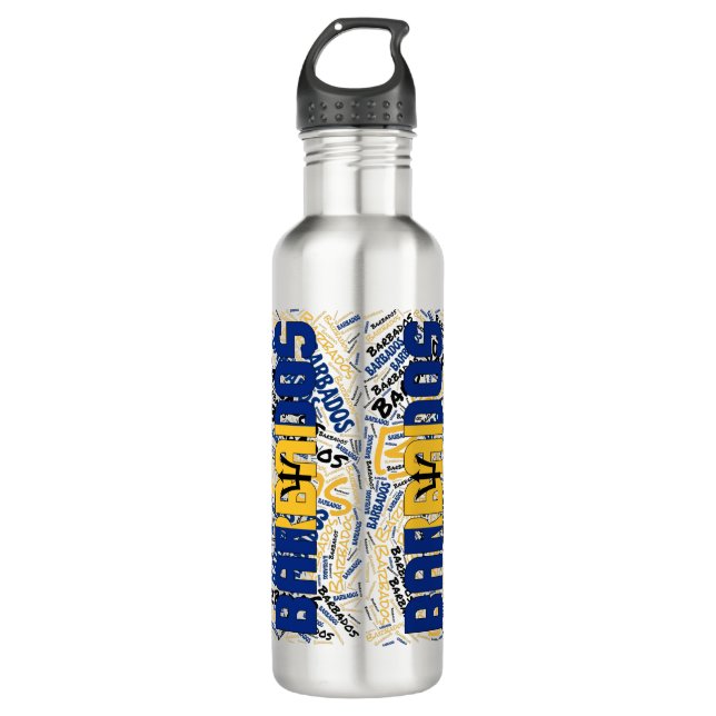 Barbados Flag Patriotic 710 Ml Water Bottle (Front)