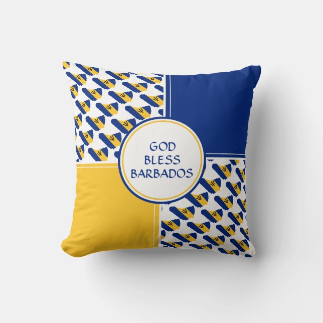 BARBADOS Flag Patriotic Bajan Cushion (Front)