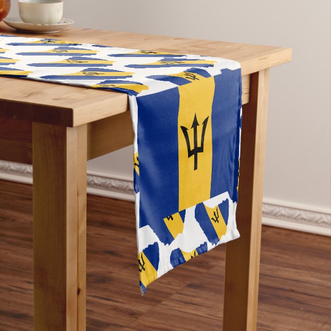 BARBADOS Flag Patriotic Short Table Runner (In Situ)