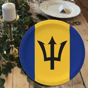 Barbados Flag plates, party, sports, Barbados Paper Plate