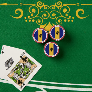 Barbados flag poker chips