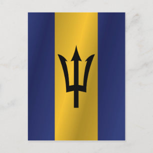 Barbados flag postcard