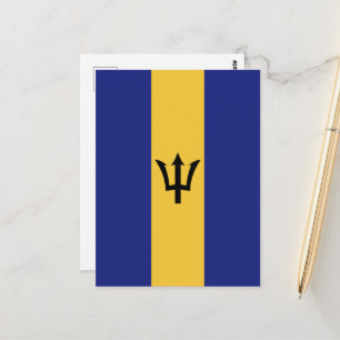 Barbados flag postcard