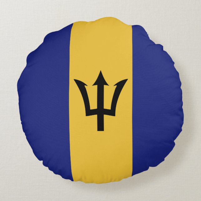 Barbados flag round cushion (Back)