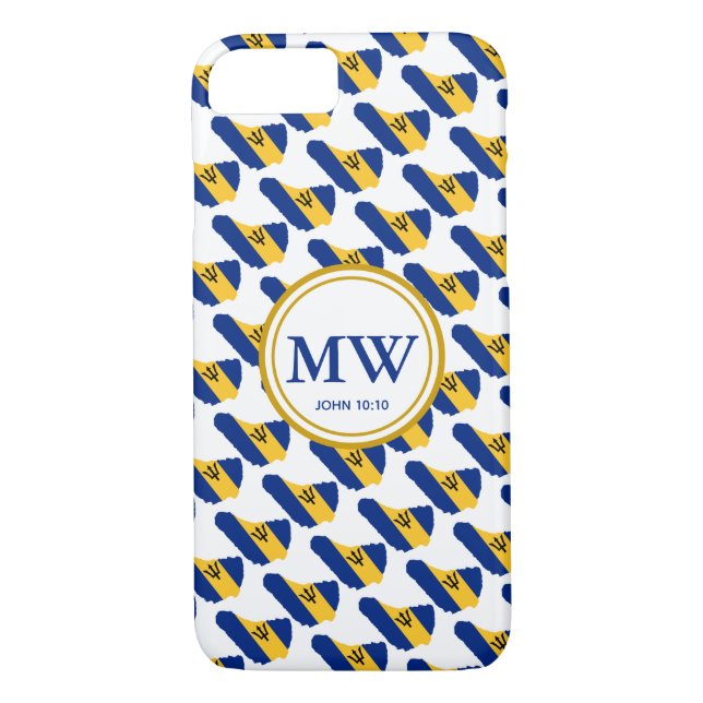 BARBADOS FLAG Scripture Monogram Samsung Case-Mate iPhone Case (Back)
