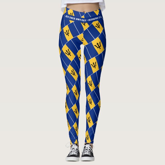 BARBADOS FLAG Scripture Personalised Leggings (Front)