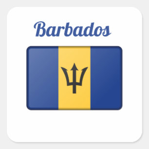 Barbados Flag Square Sticker