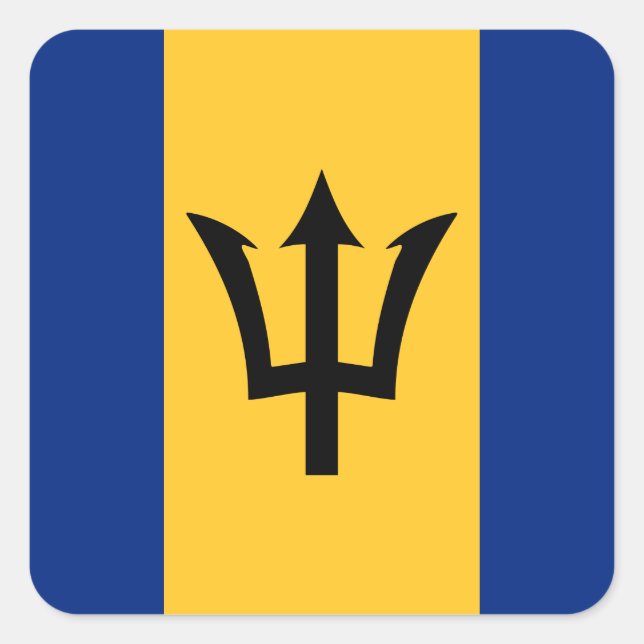 Barbados Flag Square Sticker (Front)