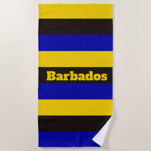 Barbados Flag Stripe Colours  Beach Towel